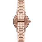 Emporio Armani Gianni T-Bar AR11446 32mm Women's Quartz Watch – Silver Crystal-Set & Rose Gold-Tone Stainless Steel Bracelet