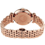 Emporio Armani Gianni T-Bar AR11446 32mm Women's Quartz Watch – Silver Crystal-Set & Rose Gold-Tone Stainless Steel Bracelet