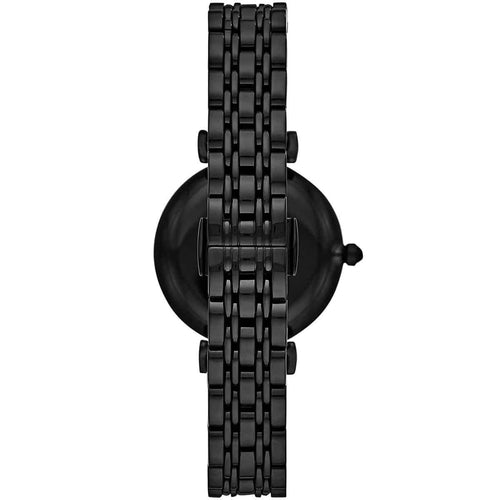 Emporio Armani Gianni T-Bar AR11245 32mm Women's Quartz Watch – Black & Rose Gold-Tone Stainless Steel Bracelet