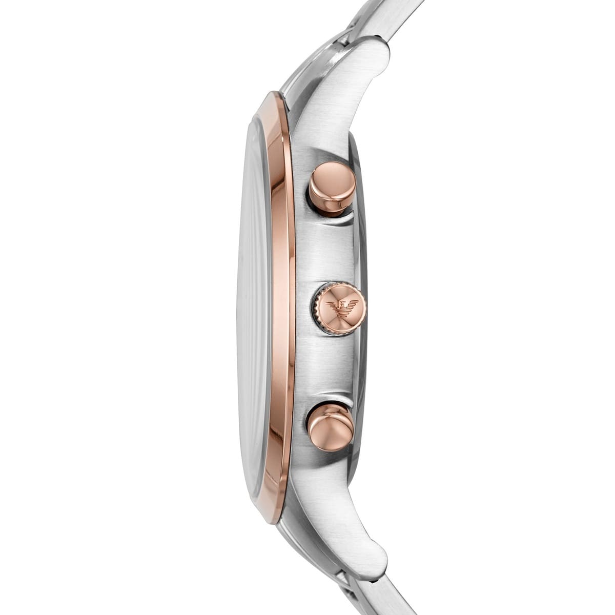 Emporio Armani Renato AR80025 43mm Men's Chronograph Watch – Blue Sunray & Rose Gold Stainless Steel Bracelet