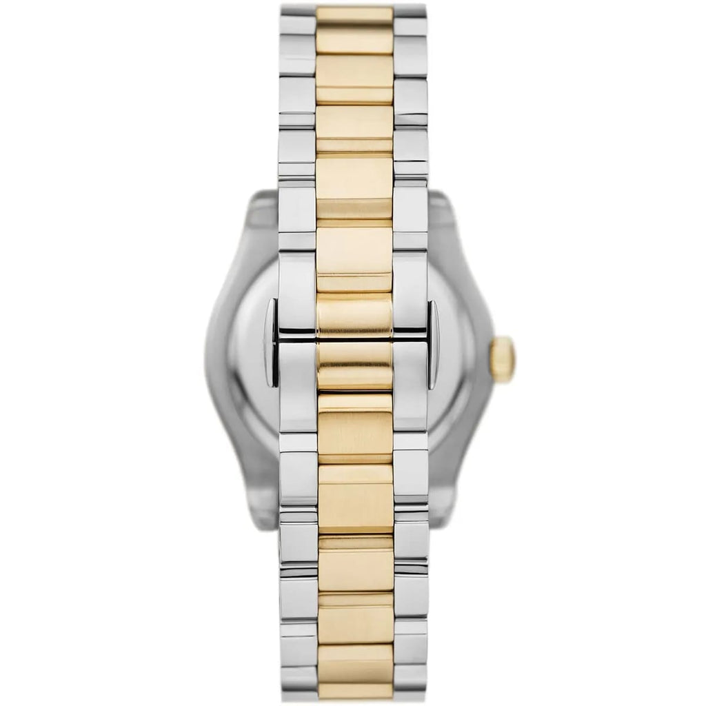 Emporio Armani Federica AR11559 32mm Women's Quartz Watch – Mother-of-Pearl Crystal-Set & Two-Tone Silver and Rose Gold Stainless Steel Bracelet