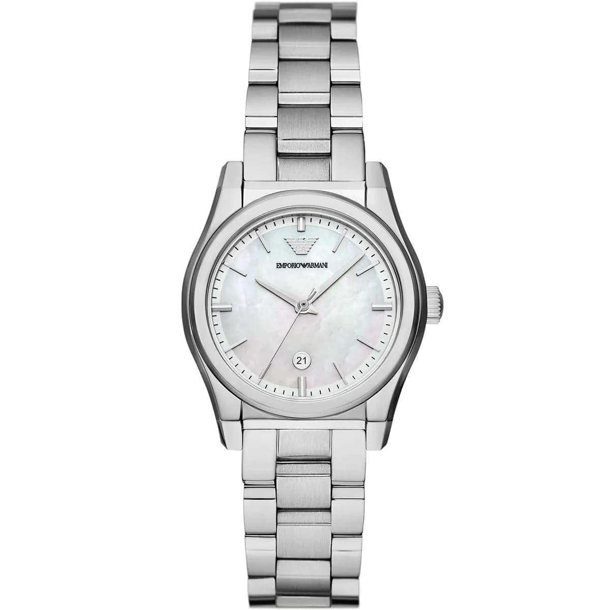 Emporio Armani Federica AR11557 32mm Women's Quartz Watch – Mother-of-Pearl & Silver-Tone Stainless Steel Bracelet