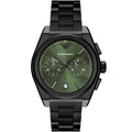 Emporio Armani Federico AR11562 42mm Men's Chronograph Watch – Green Sunray & Green Stainless Steel Bracelet
