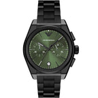 Emporio Armani Federico AR11562 42mm Men's Chronograph Watch – Green Sunray & Green Stainless Steel Bracelet