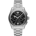 Emporio Armani Federico AR11560 42mm Men's Chronograph Watch – Black Sunray & Black Stainless Steel Bracelet