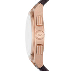 Emporio Armani Federico AR11563 42mm Men's Chronograph Watch – Blue Sunray & Rose Gold Genuine Leather Strap
