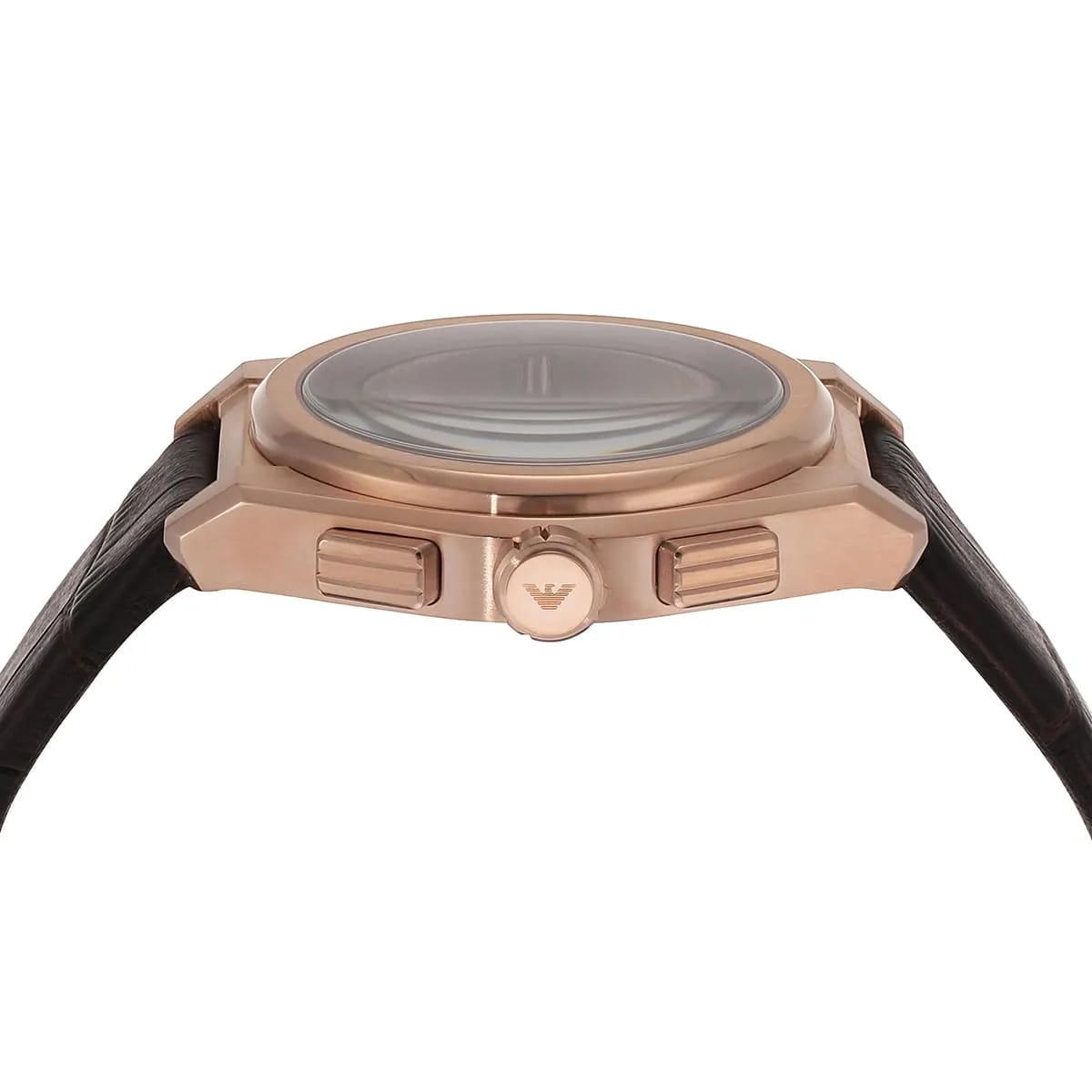 Emporio Armani Federico AR11563 42mm Men's Chronograph Watch – Blue Sunray & Rose Gold Genuine Leather Strap