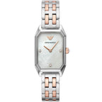 Emporio Armani Gioia AR11146 22mm Women's Quartz Watch – Mother-of-Pearl & Two-Tone Silver and Rose Gold Stainless Steel Bracelet