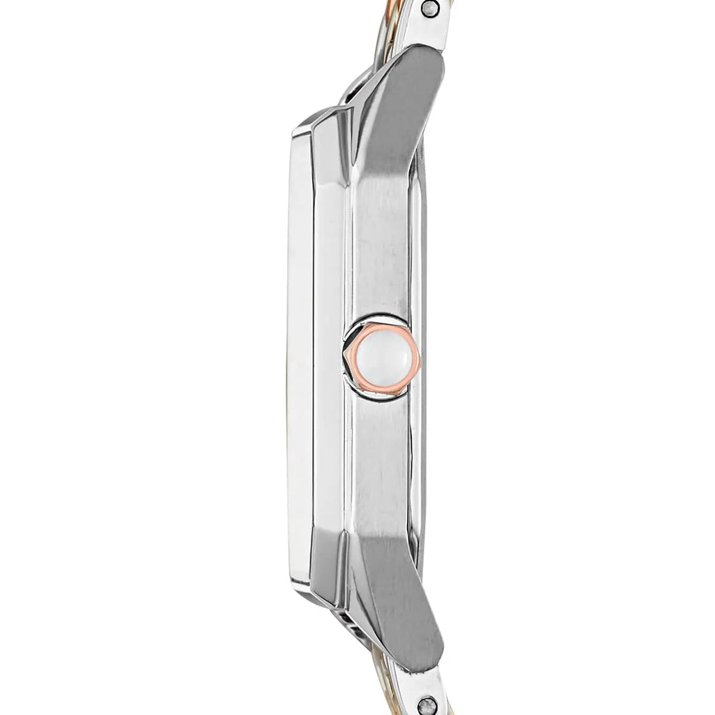 Emporio Armani Gioia AR11146 22mm Women's Quartz Watch – Mother-of-Pearl & Two-Tone Silver and Rose Gold Stainless Steel Bracelet