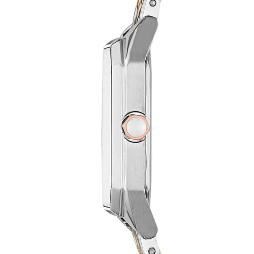 Emporio Armani Gioia AR11146 22mm Women's Quartz Watch – Mother-of-Pearl & Two-Tone Silver and Rose Gold Stainless Steel Bracelet