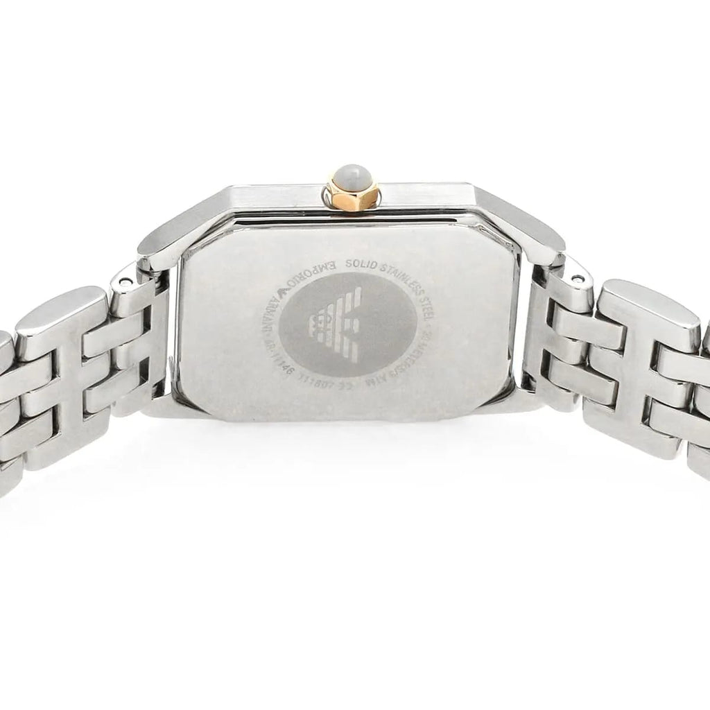 Emporio Armani Gioia AR11146 22mm Women's Quartz Watch – Mother-of-Pearl & Two-Tone Silver and Rose Gold Stainless Steel Bracelet
