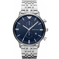 Emporio Armani Gianni AR1648 43mm Men's Quartz Watch – Blue & Blue Stainless Steel Bracelet