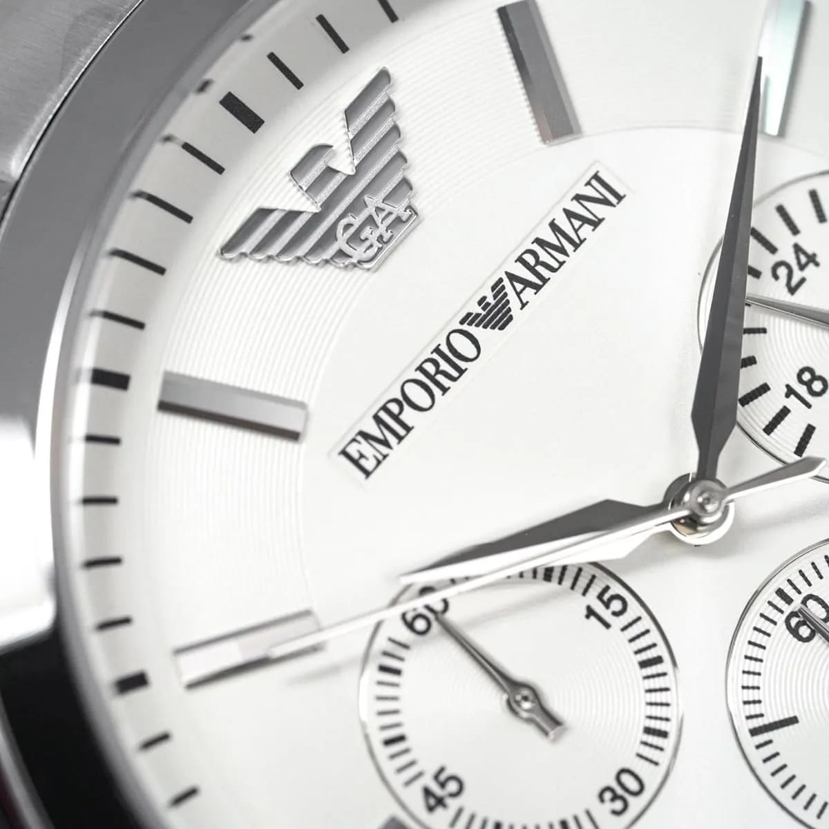 Emporio Armani Renato AR2458 43mm Men's Chronograph Watch – Silver & Silver Stainless Steel Bracelet