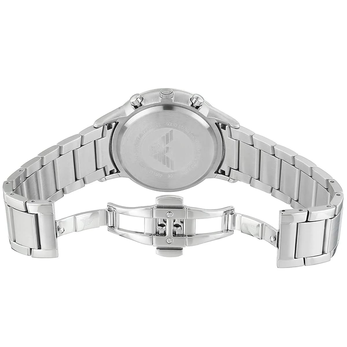 Emporio Armani Renato AR2458 43mm Men's Chronograph Watch – Silver & Silver Stainless Steel Bracelet