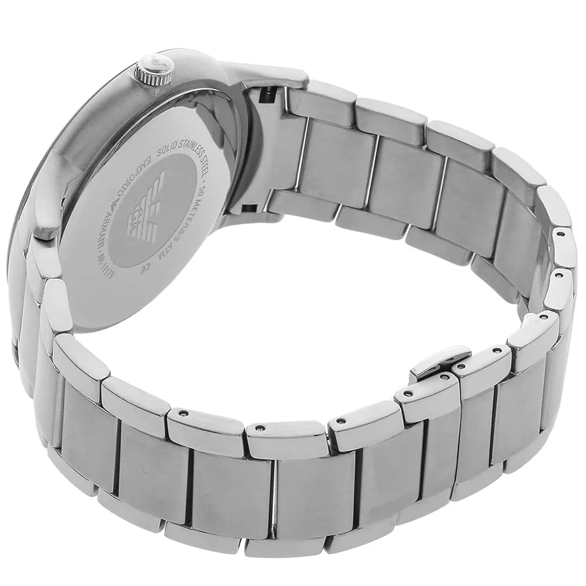 Emporio Armani Renato AR11179 43mm Men's Quartz Watch – Black & Rose Gold Stainless Steel Bracelet