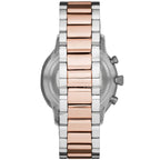 Emporio Armani Giovanni AR11209 43mm Men's Chronograph Watch – White & Rose Gold Stainless Steel Bracelet