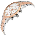Emporio Armani Giovanni AR11209 43mm Men's Chronograph Watch – White & Rose Gold Stainless Steel Bracelet