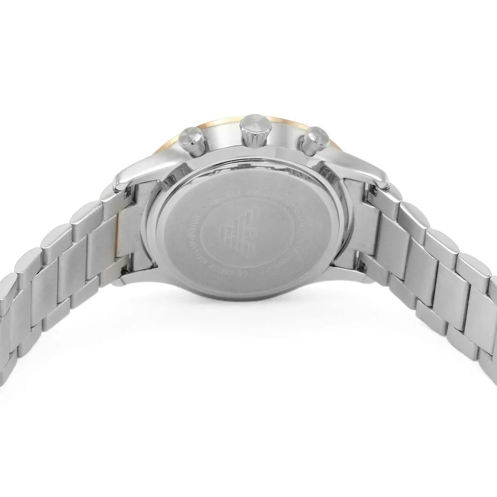 Emporio Armani Giovanni AR11209 43mm Men's Chronograph Watch – White & Rose Gold Stainless Steel Bracelet