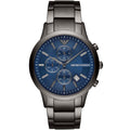 Emporio Armani Renato AR11215 43mm Men's Chronograph Watch – Blue Sunray & Gunmetal Stainless Steel Bracelet