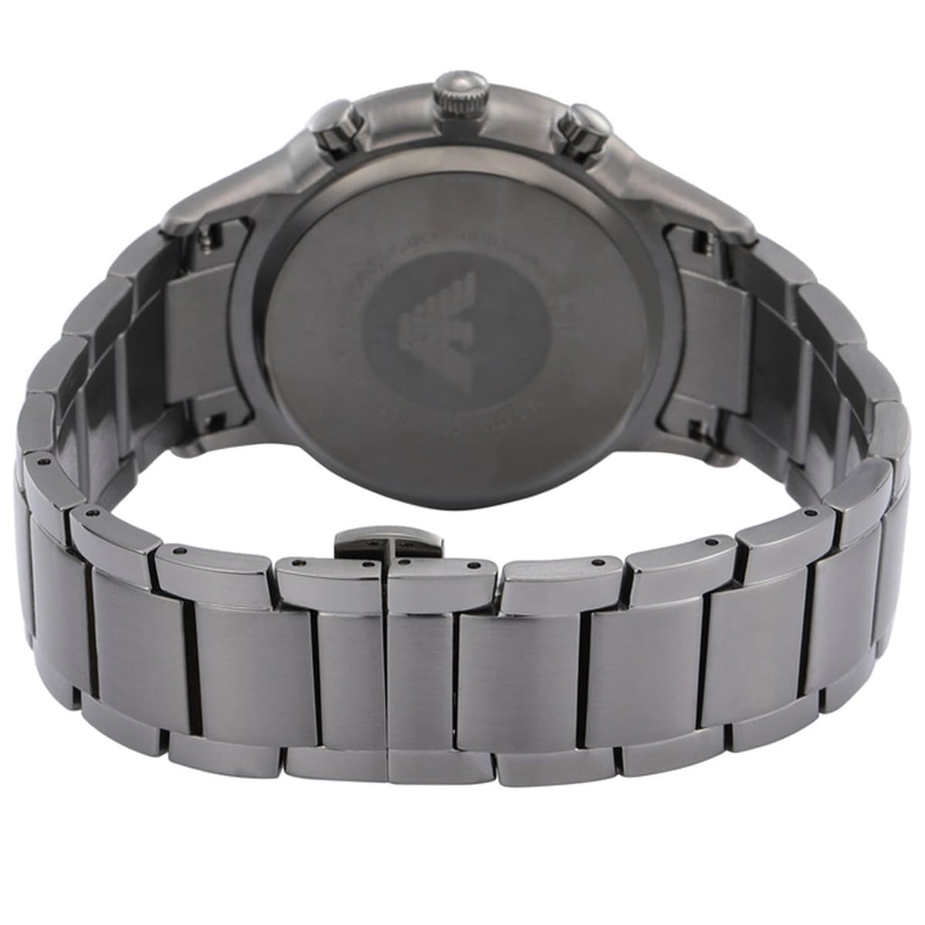 Emporio Armani Renato AR11215 43mm Men's Chronograph Watch – Blue Sunray & Gunmetal Stainless Steel Bracelet