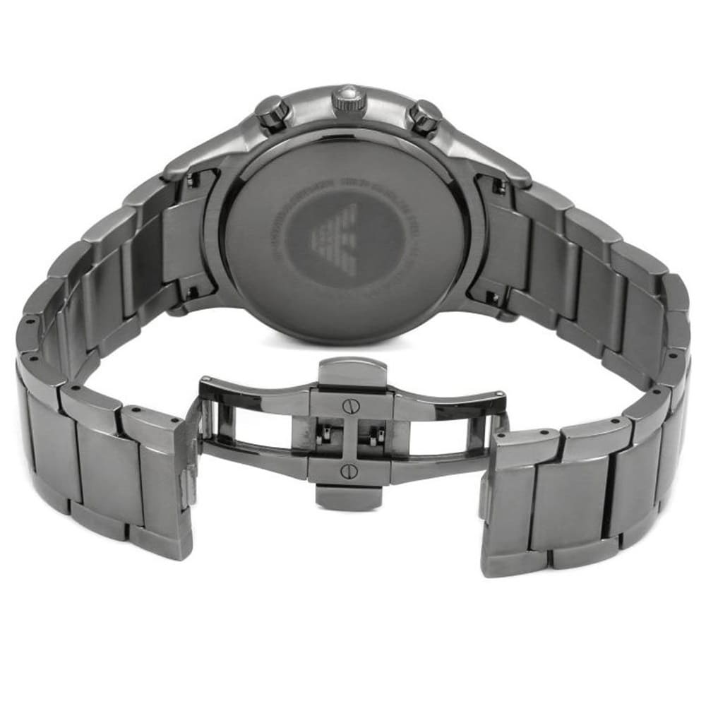 Emporio Armani Renato AR11215 43mm Men's Chronograph Watch – Blue Sunray & Gunmetal Stainless Steel Bracelet