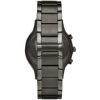 Emporio Armani Renato AR11215 43mm Men's Chronograph Watch – Blue Sunray & Gunmetal Stainless Steel Bracelet
