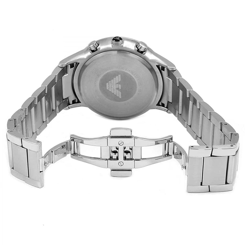 Emporio Armani Renato AR2434 43mm Men's Chronograph Watch – Black & Black Stainless Steel Bracelet