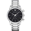 Emporio Armani Luigi AR1894 43mm Men's Chronograph Watch – Black & Black Stainless Steel Bracelet