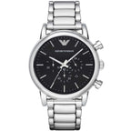 Emporio Armani Luigi AR1894 43mm Men's Chronograph Watch – Black & Black Stainless Steel Bracelet