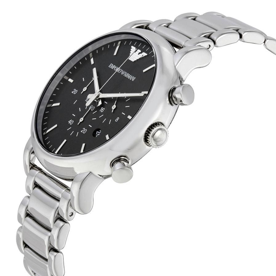 Emporio Armani Luigi AR1894 43mm Men's Chronograph Watch – Black & Black Stainless Steel Bracelet