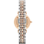 Emporio Armani Gianni T-Bar AR1683 32mm Women's Quartz Watch – Mother-of-Pearl & Two-Tone Silver and Rose Gold Stainless Steel Bracelet
