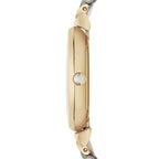 Emporio Armani Gianni T-Bar AR2076 32mm Women's Quartz Watch – Two-Tone Crystal-Set & Two-Tone Silver and Rose Gold Stainless Steel Bracelet