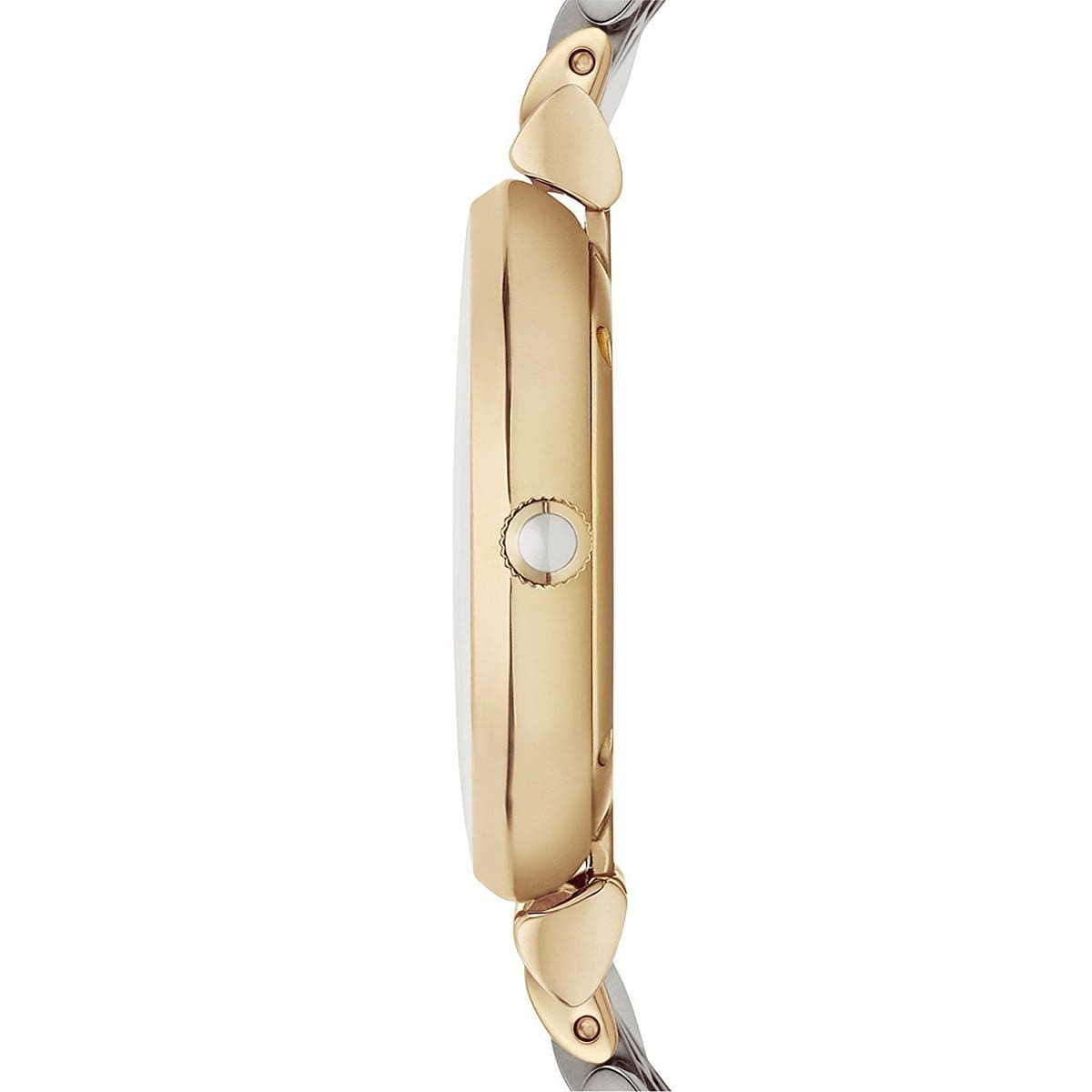 Emporio Armani Gianni T-Bar AR2076 32mm Women's Quartz Watch – Two-Tone Crystal-Set & Two-Tone Silver and Rose Gold Stainless Steel Bracelet