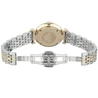 Emporio Armani Gianni T-Bar AR2076 32mm Women's Quartz Watch – Two-Tone Crystal-Set & Two-Tone Silver and Rose Gold Stainless Steel Bracelet