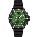 Emporio Armani Diver AR11463 43mm Men's Chronograph Watch – Green Sunray & Green Silicone Strap