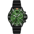 Emporio Armani Diver AR11463 43mm Men's Chronograph Watch – Green Sunray & Green Silicone Strap