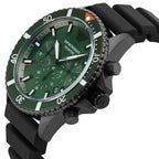 Emporio Armani Diver AR11463 43mm Men's Chronograph Watch – Green Sunray & Green Silicone Strap