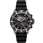 Emporio Armani Diver AR11515 43mm Men's Chronograph Watch – Black & Black Silicone Strap