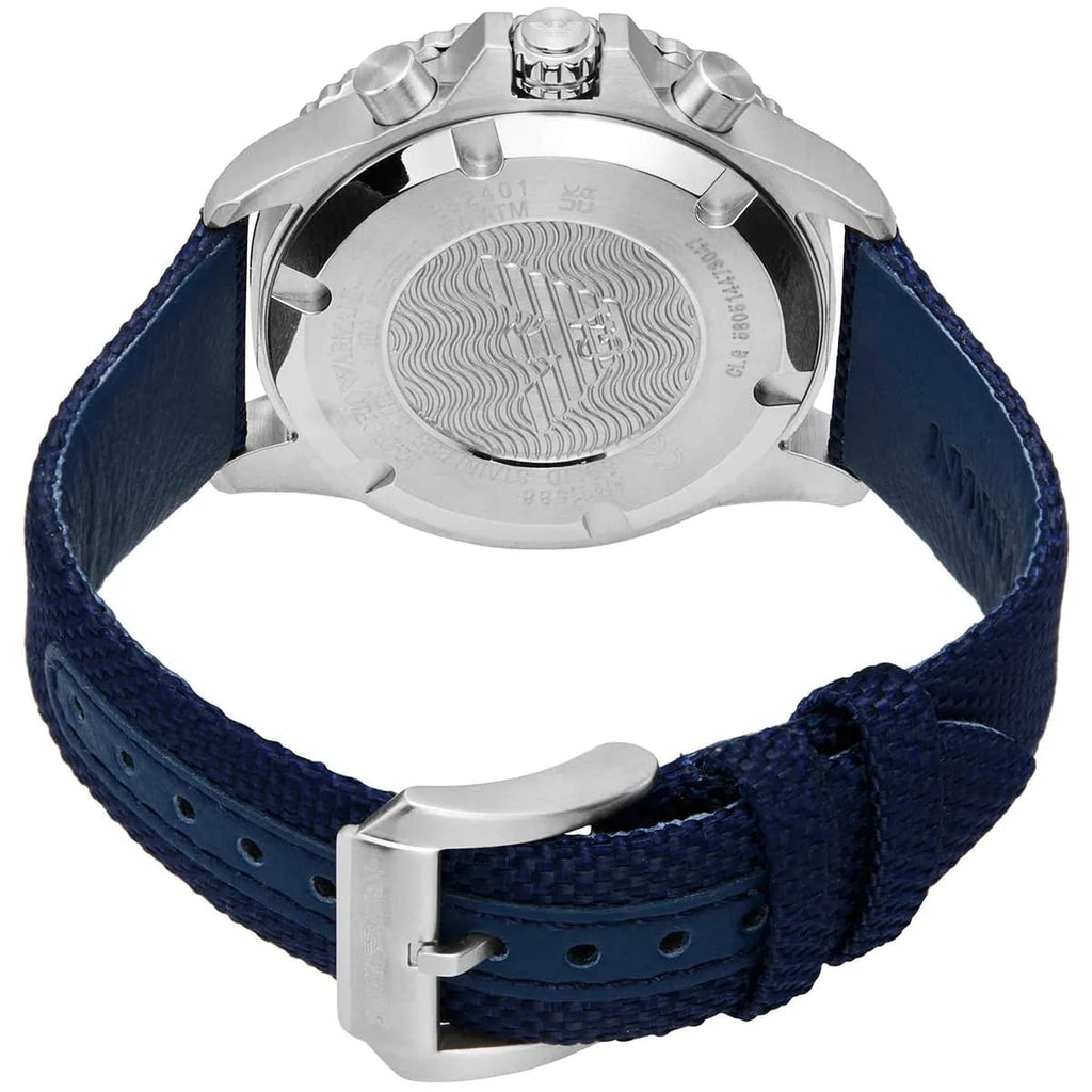 Emporio Armani Diver AR11588 43mm Men's Chronograph Watch – Blue Sunray & Blue Textile Strap