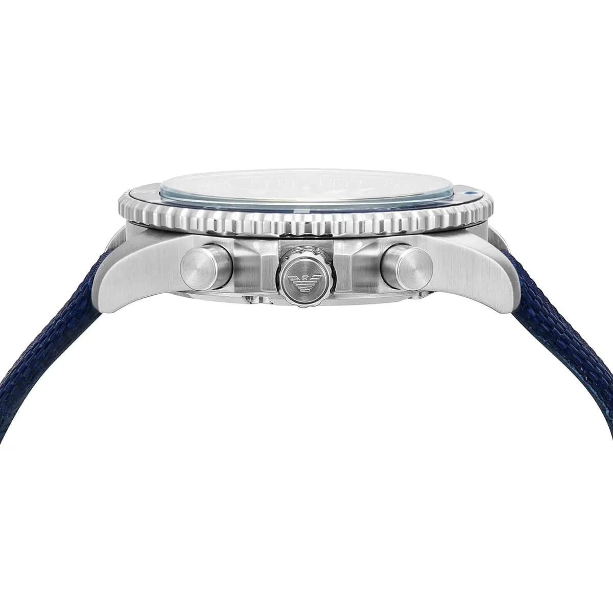Emporio Armani Diver AR11588 43mm Men's Chronograph Watch – Blue Sunray & Blue Textile Strap