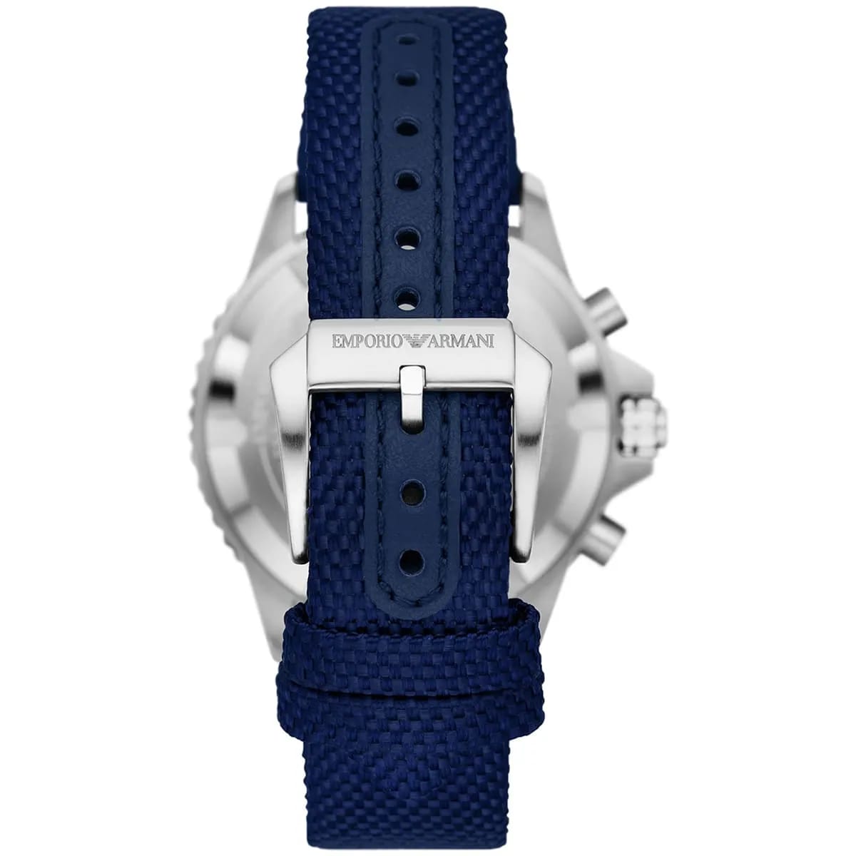 Emporio Armani Diver AR11588 43mm Men's Chronograph Watch – Blue Sunray & Blue Textile Strap