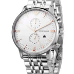 Emporio Armani Gianni AR1933 43mm Men's Chronograph Watch – Silver & Silver-Tone Stainless Steel Bracelet