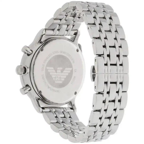 Emporio Armani Gianni AR1933 43mm Men's Chronograph Watch – Silver & Silver-Tone Stainless Steel Bracelet