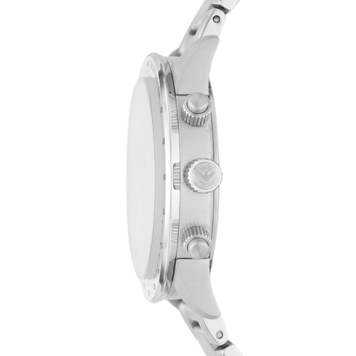 Emporio Armani Signature AR11306 43mm Men's Chronograph Watch – Blue Sunray & Silver-Tone Stainless Steel Bracelet