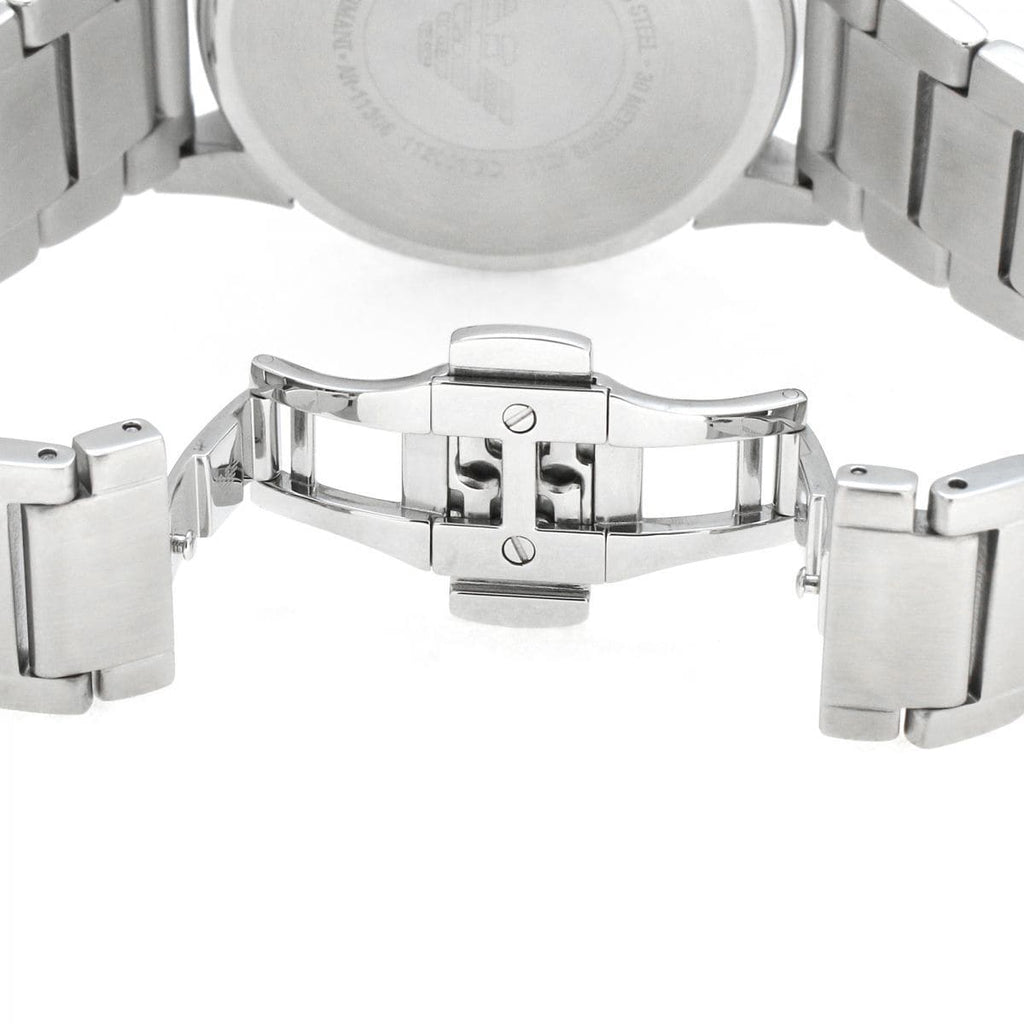 Emporio Armani Signature AR11306 43mm Men's Chronograph Watch – Blue Sunray & Silver-Tone Stainless Steel Bracelet
