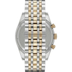 Emporio Armani Tazio AR6088 43mm Men's Chronograph Watch – Blue & Two-Tone Stainless Steel Bracelet