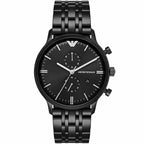 Emporio Armani Retro AR1934 43mm Men's Chronograph Watch – Black & Black Stainless Steel Bracelet