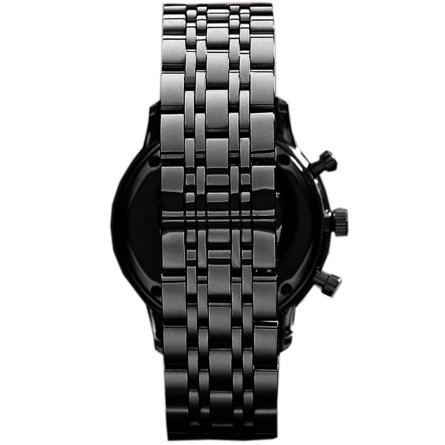 Emporio Armani Retro AR1934 43mm Men's Chronograph Watch – Black & Black Stainless Steel Bracelet