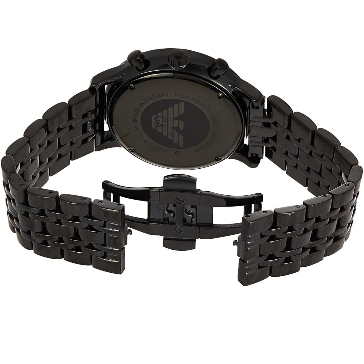 Emporio Armani Retro AR1934 43mm Men's Chronograph Watch – Black & Black Stainless Steel Bracelet