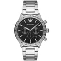 Emporio Armani Mario AR11241 43mm Men's Chronograph Watch – Black & Black Stainless Steel Bracelet